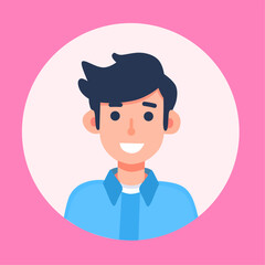 avatar of a man with a cheerful smile stock vector