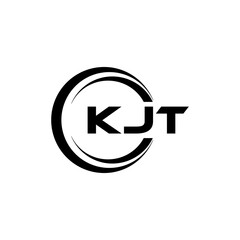 KJT letter logo design with white background in illustrator, cube logo, vector logo, modern alphabet font overlap style. calligraphy designs for logo, Poster, Invitation, etc.