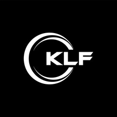 KLF letter logo design with black background in illustrator, cube logo, vector logo, modern alphabet font overlap style. calligraphy designs for logo, Poster, Invitation, etc.