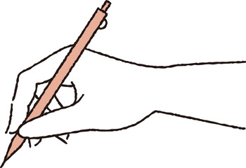 シャーペンを持つ手