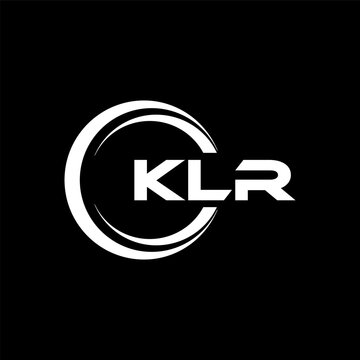 KLR letter logo design with black background in illustrator, cube logo, vector logo, modern alphabet font overlap style. calligraphy designs for logo, Poster, Invitation, etc.