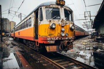 Fototapeta premium the intricate details of a subway car electric door, highlighting its functionality and design in a way that captivates the viewer