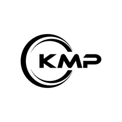 KMP letter logo design with white background in illustrator, cube logo, vector logo, modern alphabet font overlap style. calligraphy designs for logo, Poster, Invitation, etc. - obrazy, fototapety, plakaty
