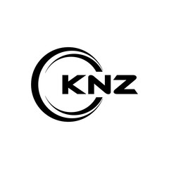 KNZ letter logo design in illustration. Vector logo, calligraphy designs for logo, Poster, Invitation, etc.
