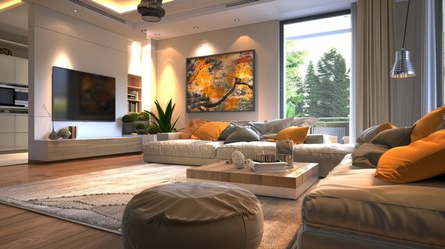 a modern living room interior design
