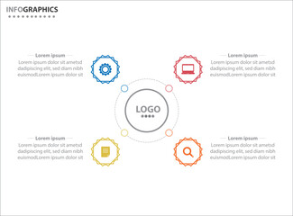 Circle infographic template with 4 options for presentations. Vector infographic design template. diagram, number options. Data visualization. Business concept with 4 steps, four process.