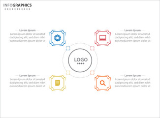 Circle infographic template with 4 options for presentations. Vector infographic design template. diagram, number options. Data visualization. Business concept with 4 steps, four process.