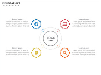 Circle infographic template with 4 options for presentations. Vector infographic design template. diagram, number options. Data visualization. Business concept with 4 steps, four process.