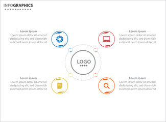 Circle infographic template with 4 options for presentations. Vector infographic design template. diagram, number options. Data visualization. Business concept with 4 steps, four process.