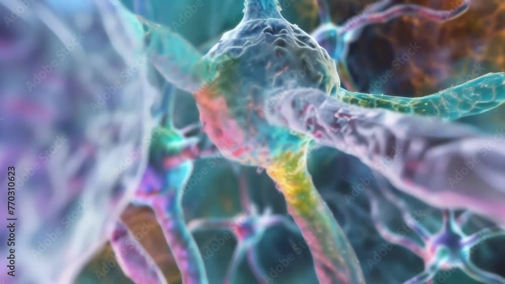 Poster a closeup view of a cell nucleus at the stage of mitosis with its dna unraveling into distinct chrom