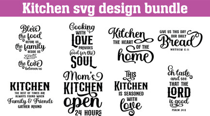 Kitchen SVG cut file, kitchen design bundle, typography kitchen design, kitchen lettering design, vector design,