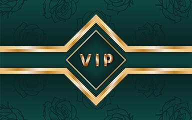 Green VIP invitation background in luxury style. Vector illustration