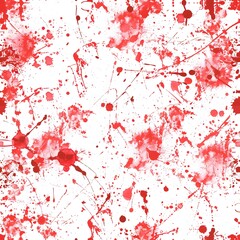 background of splattered red ink on white paper seamless pattern