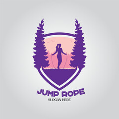 Jump rope logo vector design illustration on background