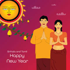 Sinhala and Tamil Happy New Year. Sinhala Avurudu. Sinhala New Year. Sri Lanka Sinhala New Year. EPS10