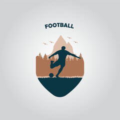 Football logo vector design illustration on background