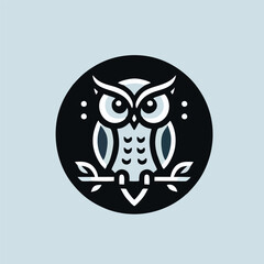 Obraz premium Printsimple logo icon owl flat art style art