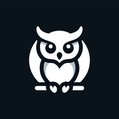 Printsimple logo icon owl flat art style art