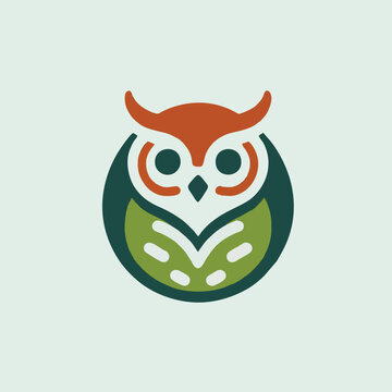 Printsimple logo icon owl flat art style art