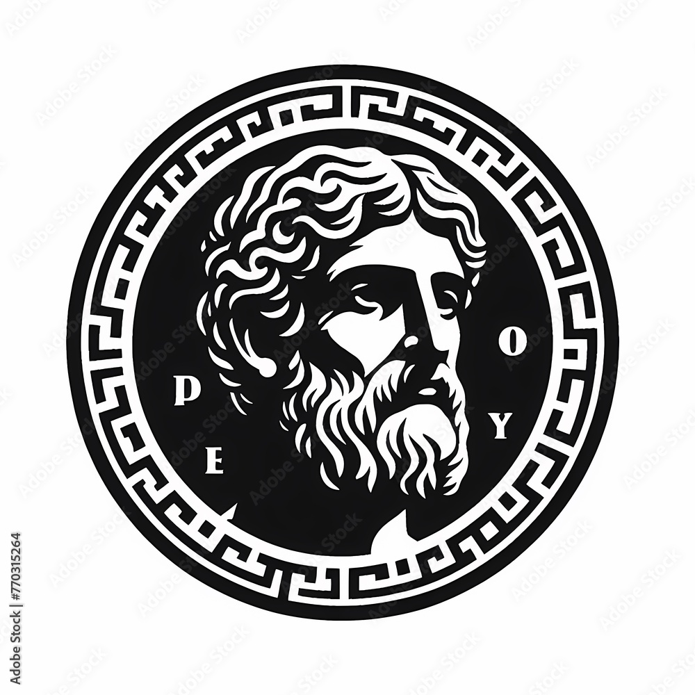 Wall mural logo of ancient greek philosopher