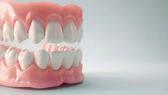 Human teeth on background. Dentistry and orthodontics concept.