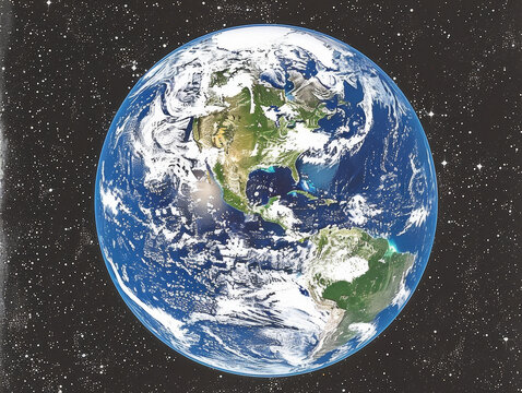 A close up of the Earth with the continents of North America and South America visible. The image has a serene and peaceful mood, as it captures the beauty of our planet and its vastness