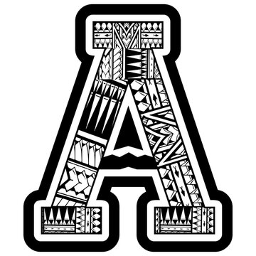 Polynesian Tribal Letter A