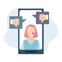 Cyber bullying icon isolated vector illustration