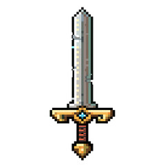 Naklejka premium 8bit pixel art sword on transparent background