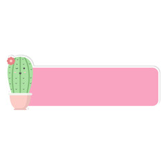 Cute Cactus Label Name Tag