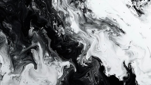 Abstract background of vivid black and white color mixing with different tints creating uneven surface - generative ai