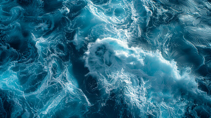Abstract image of ocean waves. View from above. - obrazy, fototapety, plakaty