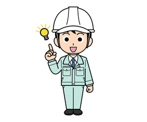 Obraz premium 閃く現場監督の男性