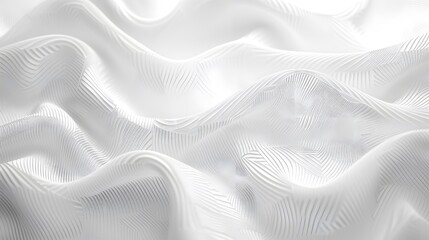 Ethereal White Waves - obrazy, fototapety, plakaty