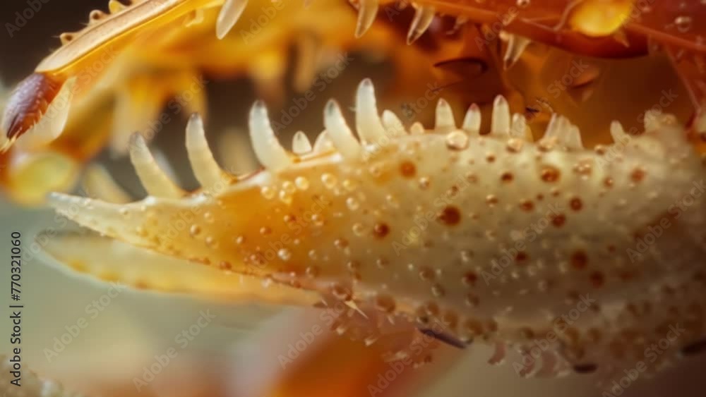 Poster an extreme closeup of an ants mandible showing the sharp edges and minute serrations that help it co