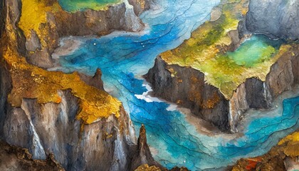 Naklejka premium A detailed map of a fantasy world, with hidden realms and mysterious locations.