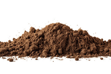 Pile of Dirt on White Background. On a White or Clear Surface PNG Transparent Background.