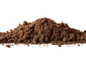 Pile of Dirt on White Background. On a White or Clear Surface PNG Transparent Background.