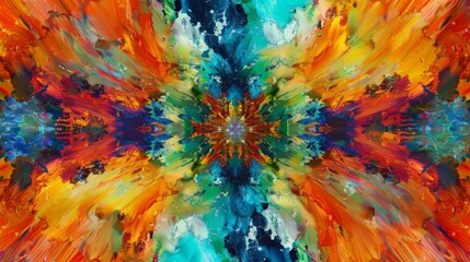 A kaleidoscope of vibrant colors exploding from a single point, representing the vastness of self-expression. 