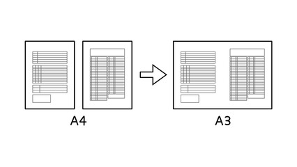 A4サイズ2ページをまとめて印刷したA3用紙1枚