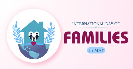 International Day of Families, 15 May. Campaign or celebration banner design - Powered by Adobe