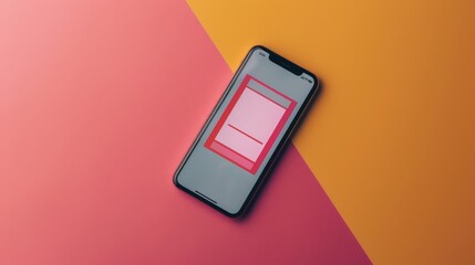 A minimalist image of a digital check displayed on a sleek smartphone screen. 