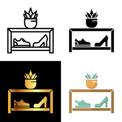Shoes Rack icon, its compact design and ample capacity offer a convenient solution for keeping your footwear collection tidy and easily accessible.