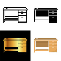 Create a productive work environment with our Desk icon. Its sleek design and ample surface area offer a functional solution for studying, working, and organizing tasks.