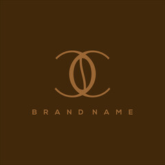 letter CC coffee logo design vector