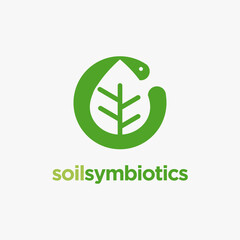 Fototapeta premium worm and leaf, symbiotics logo icon vector template on white background
