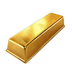 Shiny Realistic gold bar isolated on a transparent background. 