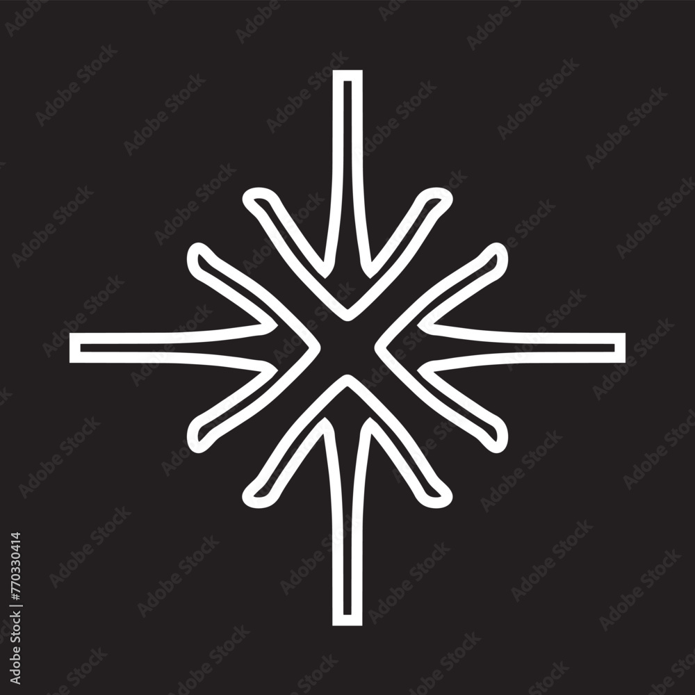 Poster inward arrow icon vector. four arrows icon sign symbol vector. arrow pointing center vector icon ill