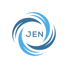 JEN  logo design template vector. JEN Business abstract connection vector logo. JEN icon circle logotype.
