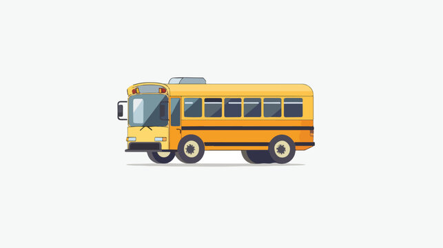Flat vector icon transport School Bus symbol  